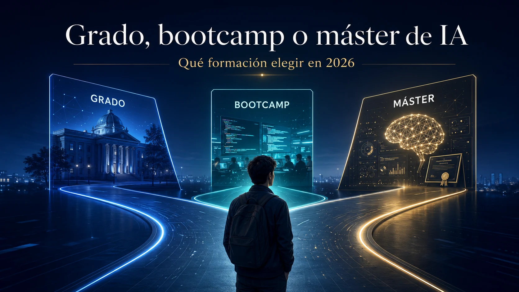 Grado, Bootcamp o Máster de IA: qué formación elegir en 2026 según tu objetivo profesional 1 grado bootcamp o master de ia